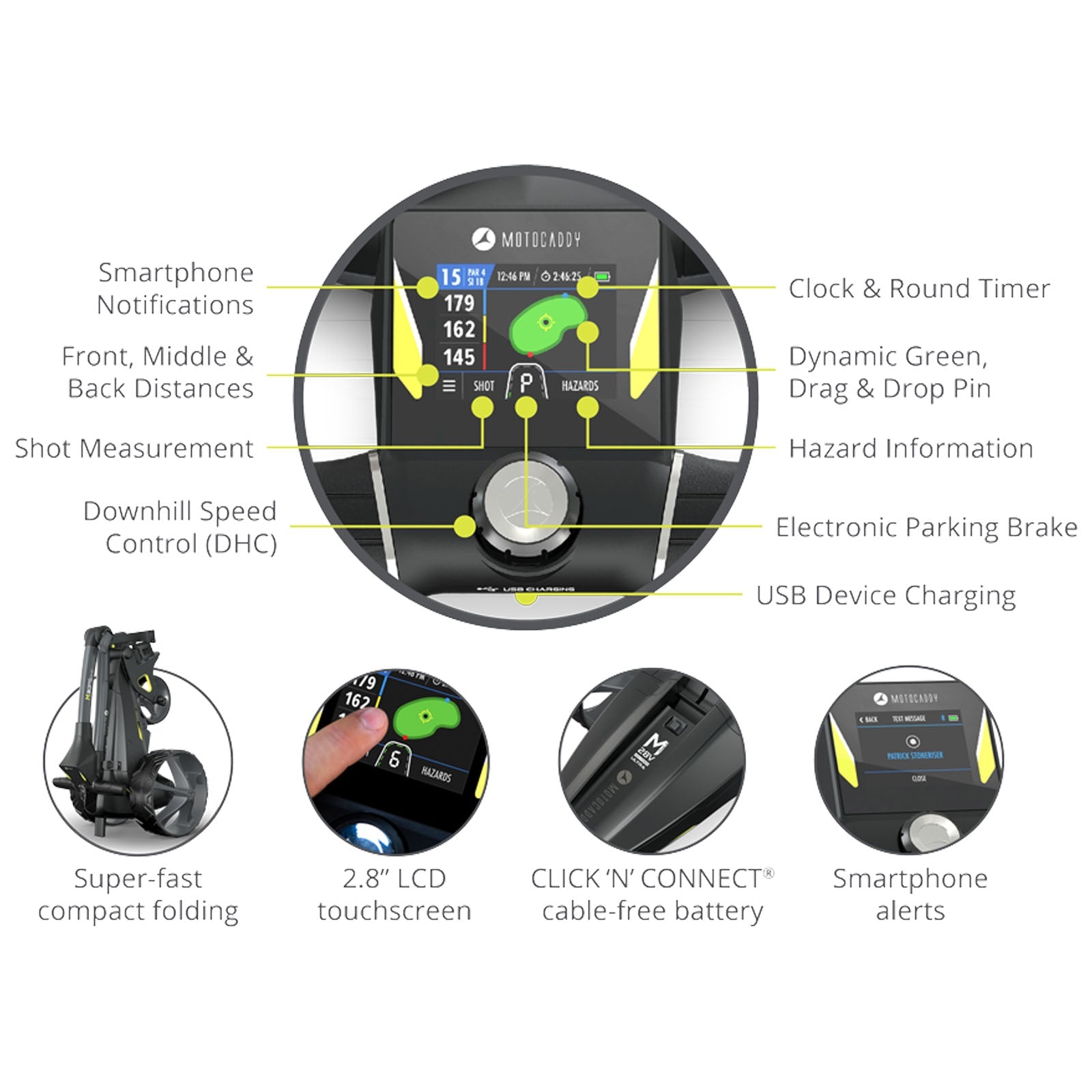 2025 Motocaddy M3 GPS DHC Electric Golf Trolley