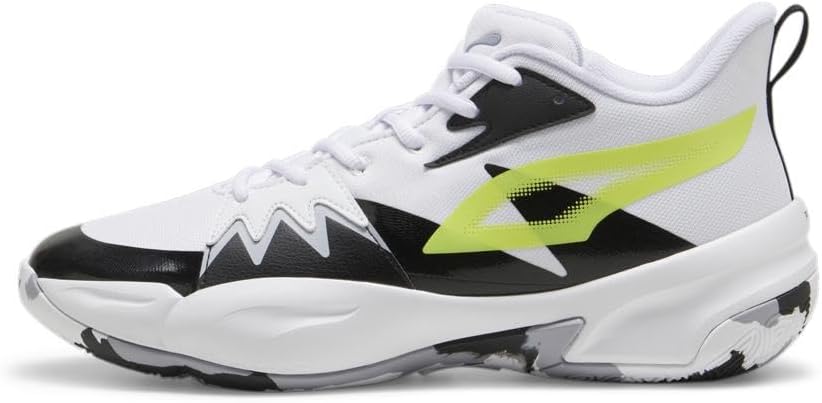 PUMA Men's Genetics Basketball Shoes, Black-for All Time Red, 14