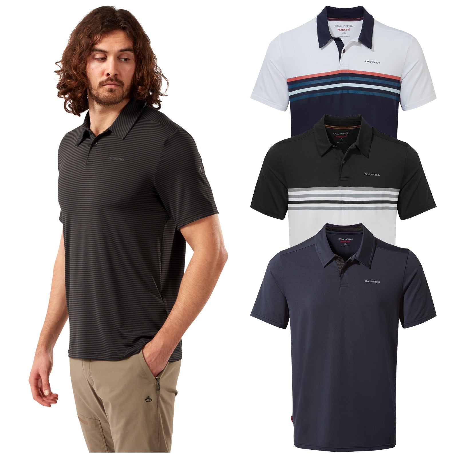 Craghoppers Mens NosiLife Pro Polo Shirt Small