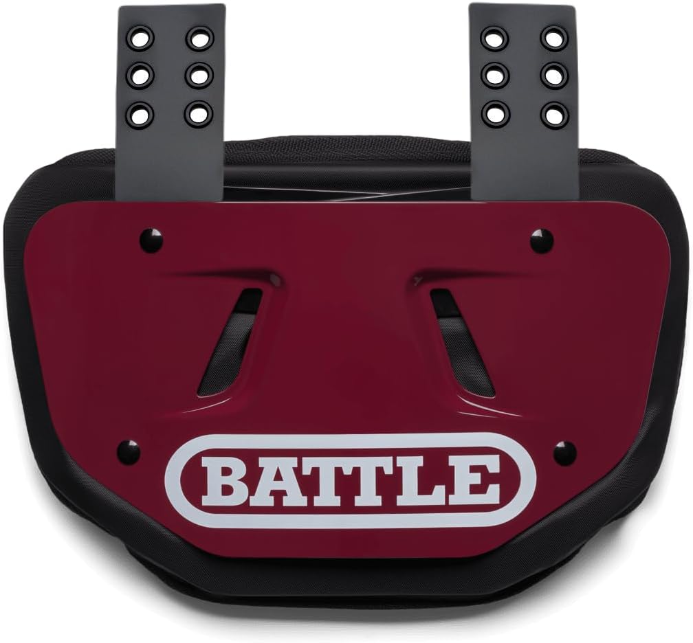 Battle Sports Football Back Plate – Hard Shell Lower Back Protector with Contoured Foam for High-Impact Protection for Youth, Kids and Adults