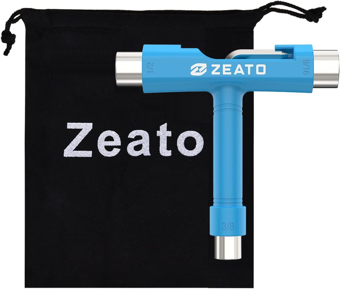 All-in-One Skate Tools Multi-Function Portable Skateboard T Tool Accessory with T-Type Allen Key and L-Type Phillips Head Wrench Screwdriver