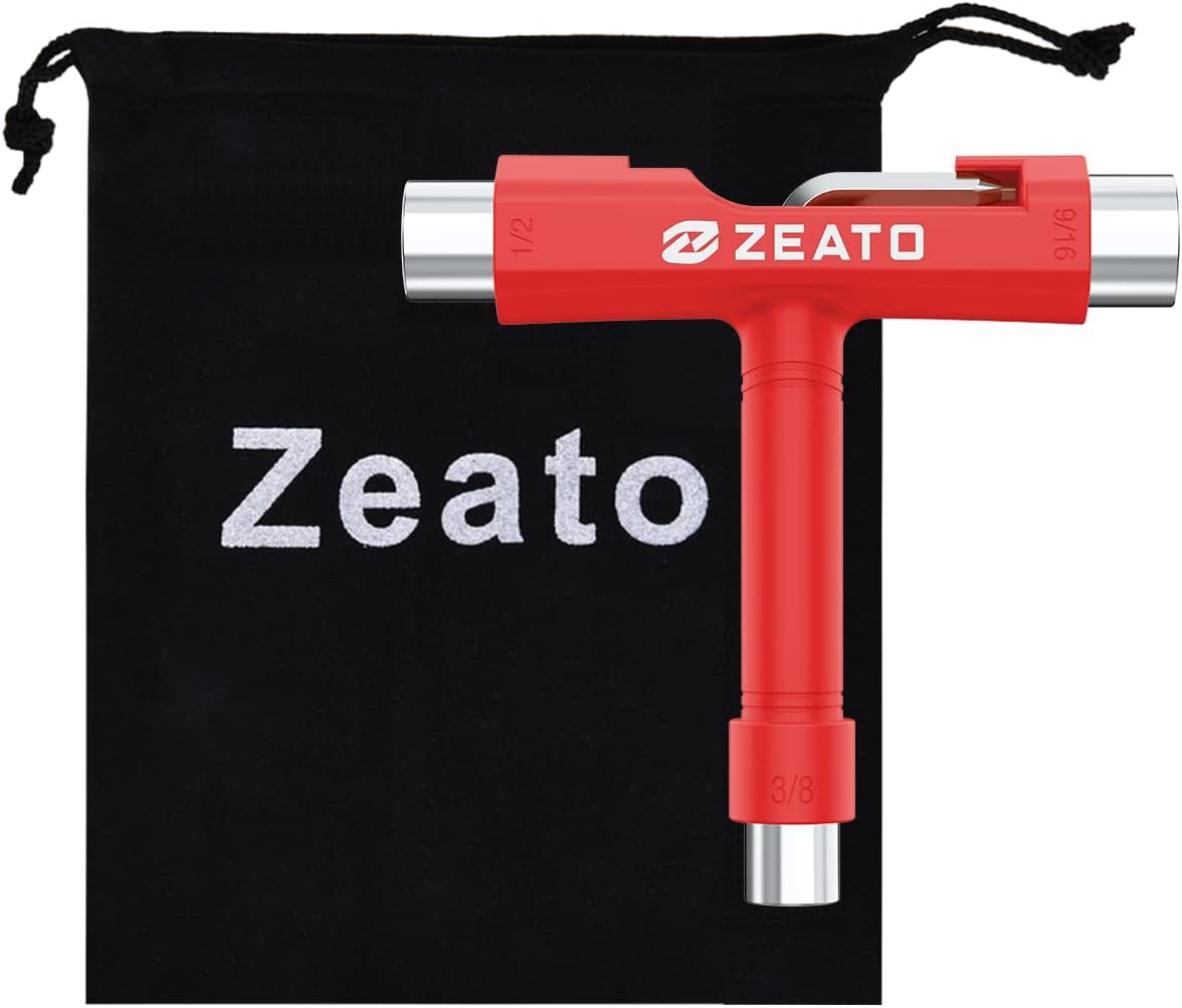 All-in-One Skate Tools Multi-Function Portable Skateboard T Tool Accessory with T-Type Allen Key and L-Type Phillips Head Wrench Screwdriver