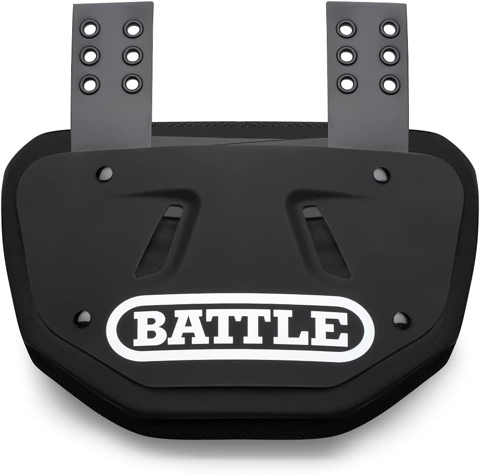 Battle Sports Football Back Plate – Hard Shell Lower Back Protector with Contoured Foam for High-Impact Protection for Youth, Kids and Adults