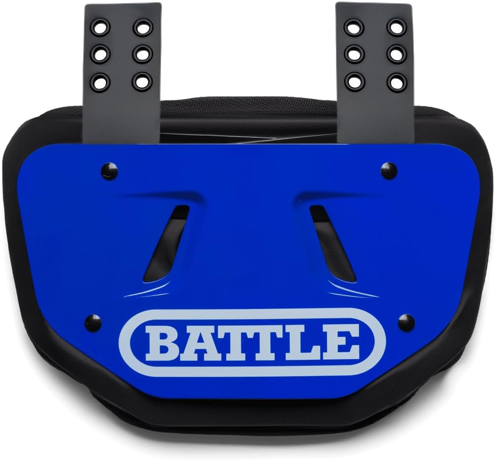 Battle Sports Football Back Plate – Hard Shell Lower Back Protector with Contoured Foam for High-Impact Protection for Youth, Kids and Adults