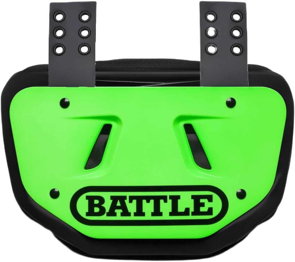 Battle Sports Football Back Plate – Hard Shell Lower Back Protector with Contoured Foam for High-Impact Protection for Youth, Kids and Adults