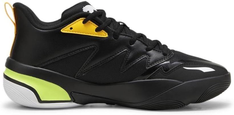 PUMA Men's Genetics Basketball Shoes, Black-for All Time Red, 14