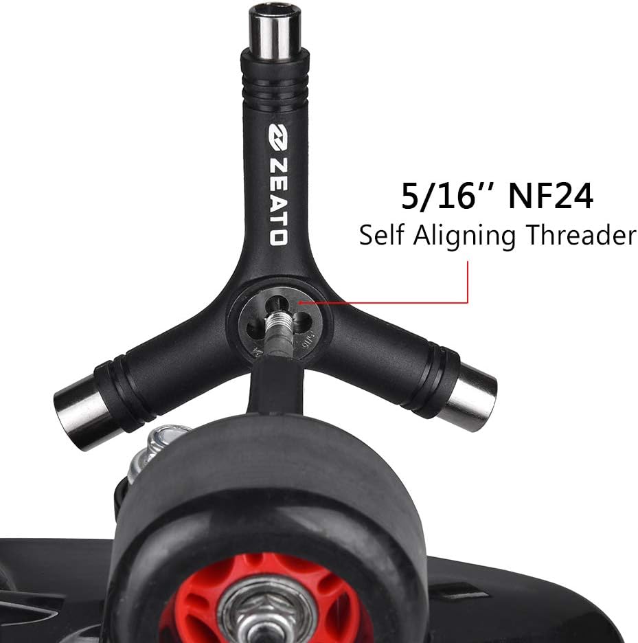 All-in-One Skate Tools Multi-Function Portable Skateboard T Tool Accessory with T-Type Allen Key and L-Type Phillips Head Wrench Screwdriver