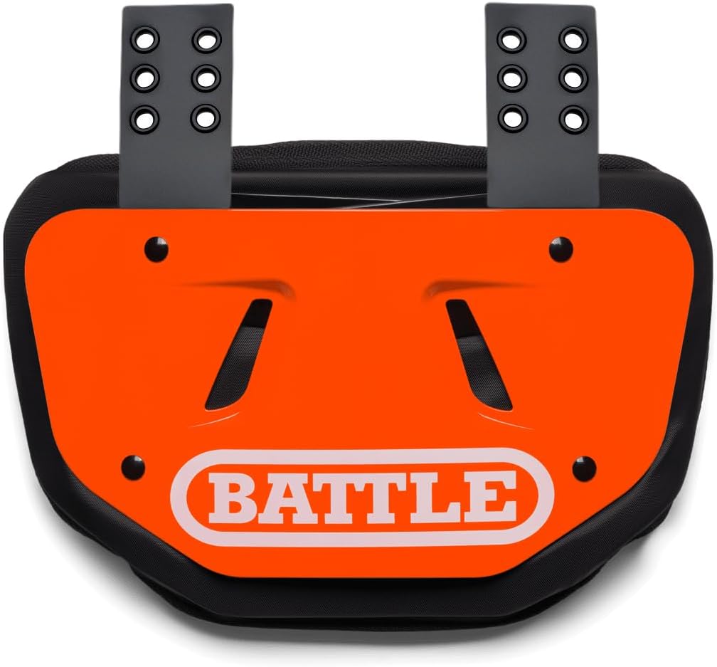 Battle Sports Football Back Plate – Hard Shell Lower Back Protector with Contoured Foam for High-Impact Protection for Youth, Kids and Adults