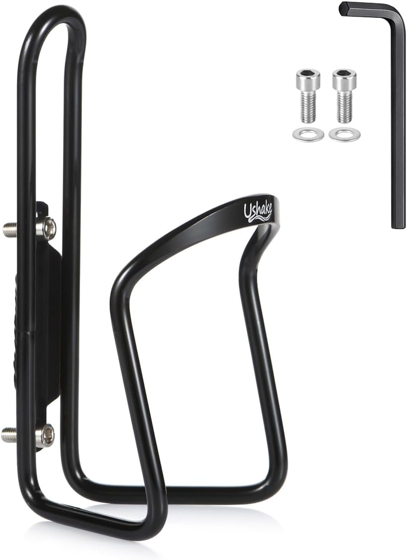 USHAKE Water Bottle Cages, Basic MTB Bike Bicycle Alloy Aluminum Lightweight Water Bottle Holder Cages Brackets(2 Pack- Drilled Holes Required)