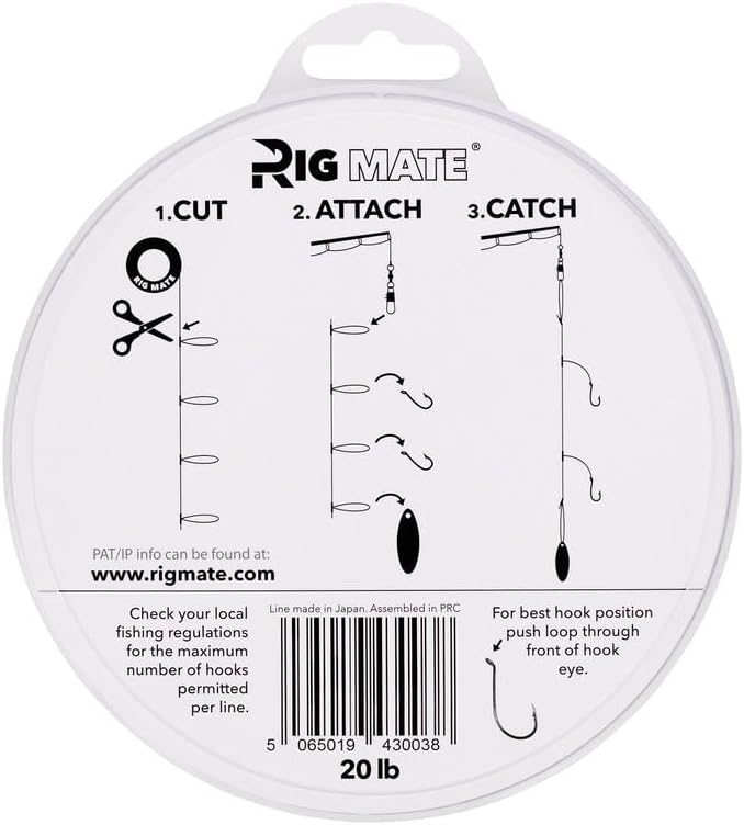 20 lb Pre-Tied Dropper Loop Rigs. Fishing Line Spool. Loops 18 Inches Apart with 5.5 Inch Loop Size. Perfect for Saltwater & Freshwater Fishing. Perfect for Snapper & Other Bottom Feeding Fish.