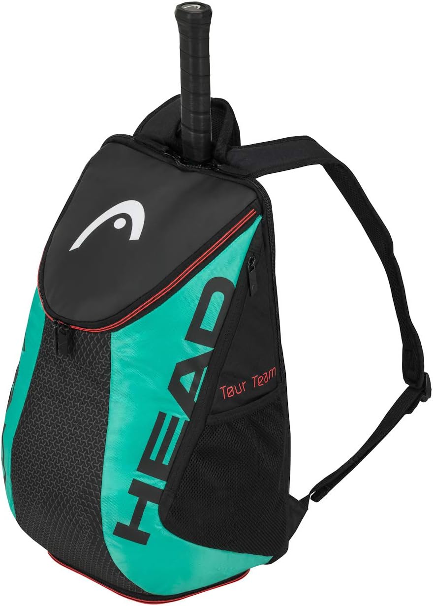 HEAD Tour Team Tennis Backpack 2 Racquet Carrying Bag w/Padded Shoulder Straps & Shoe Compartment - Black/Grey.