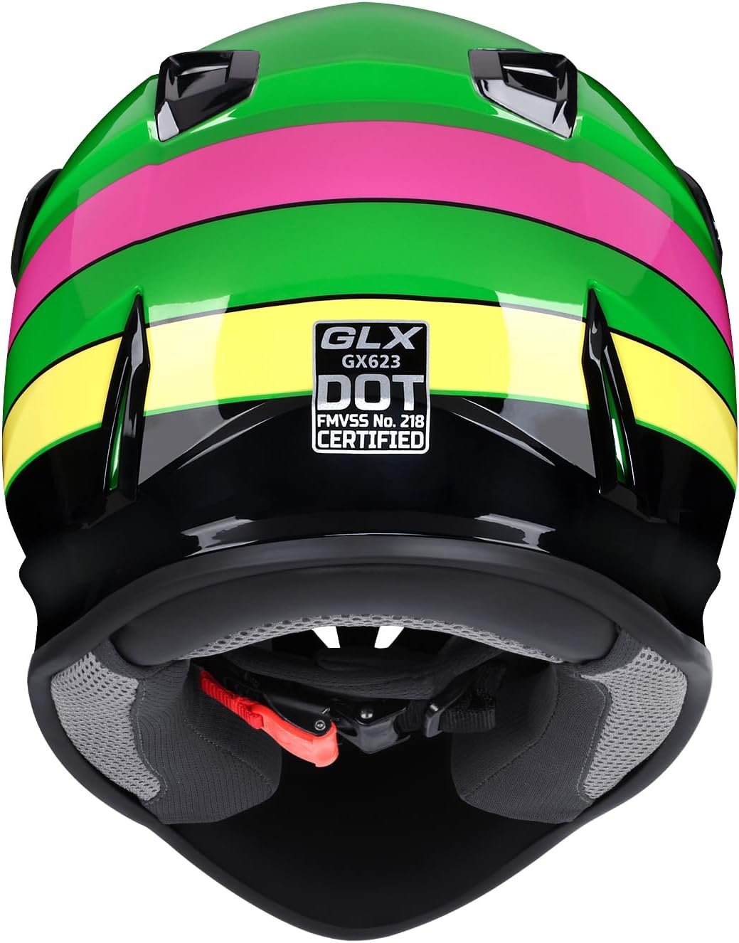 GLX GX623 Youth ATV/Dirt Bike Helmet Combo - Matte Black, Large - DOT