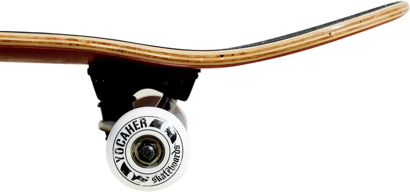 Yocaher Pro Skateboards Blank, Checker, Camo Professional Complete Skateboard 7.75" w/ 7Ply Maple Deck, Aluminum Alloy Truck, ABEC-9 Bearing, 54mm Skateboard Wheels, Concave Cruiser Trick Skateboard