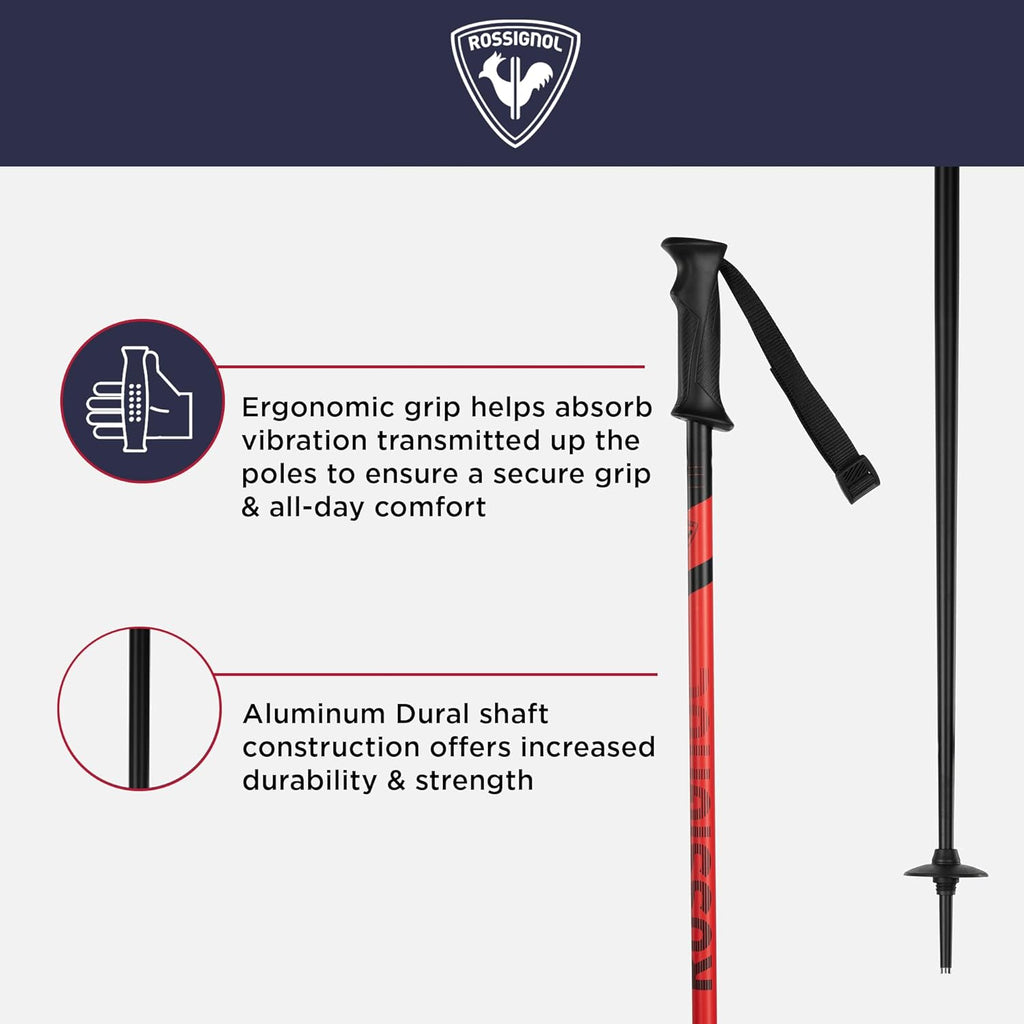 Rossignol Tactic Alpine Ski Poles - Strong, Lightweight Downhill Ski Poles