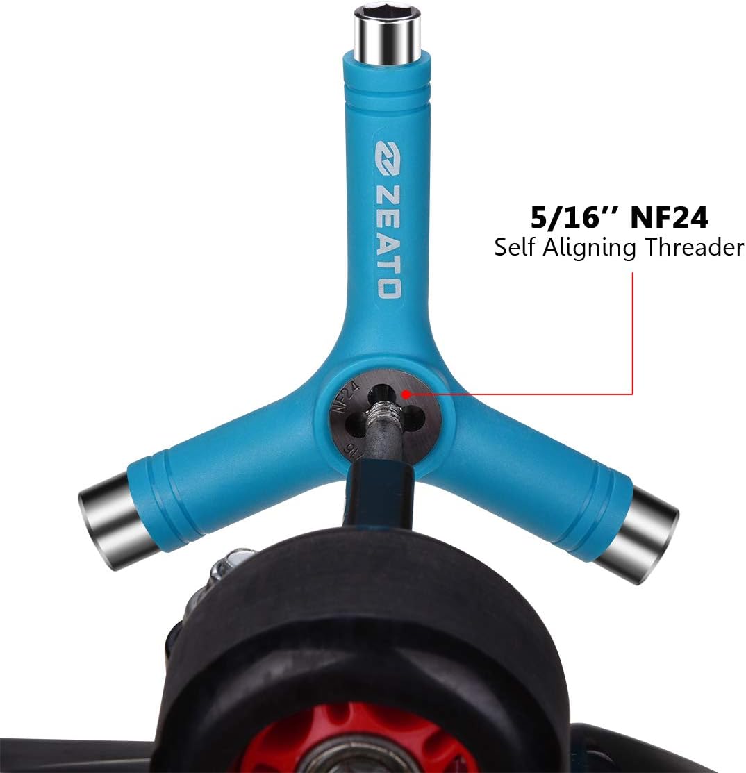 All-in-One Skate Tools Multi-Function Portable Skateboard T Tool Accessory with T-Type Allen Key and L-Type Phillips Head Wrench Screwdriver