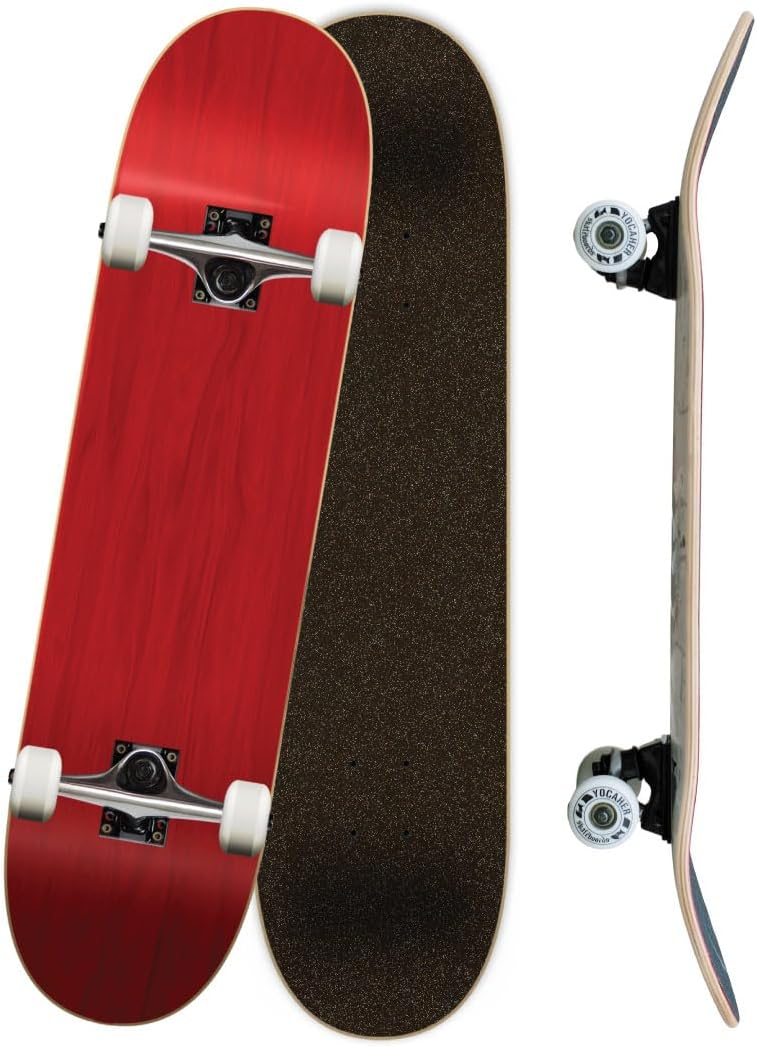 Yocaher Pro Skateboards Blank, Checker, Camo Professional Complete Skateboard 7.75" w/ 7Ply Maple Deck, Aluminum Alloy Truck, ABEC-9 Bearing, 54mm Skateboard Wheels, Concave Cruiser Trick Skateboard