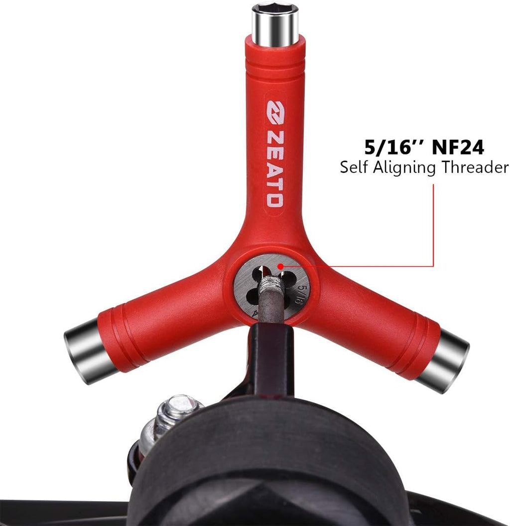 All-in-One Skate Tools Multi-Function Portable Skateboard T Tool Accessory with T-Type Allen Key and L-Type Phillips Head Wrench Screwdriver