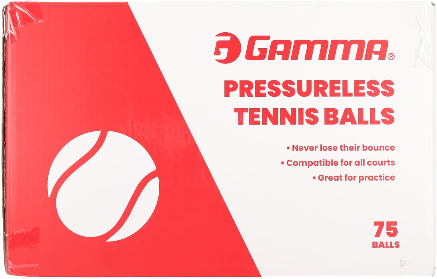 GAMMA Sports Pressureless Tennis Balls Box - Ideal for Practice, Teaching, and Training with High-Visbility Felt - Indoor and Outdoor Court Play - 48 and 75 Pack Sizes