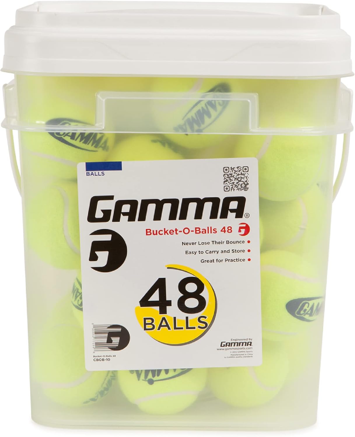 GAMMA Sports Pressureless Tennis Balls Box - Ideal for Practice, Teaching, and Training with High-Visbility Felt - Indoor and Outdoor Court Play - 48 and 75 Pack Sizes