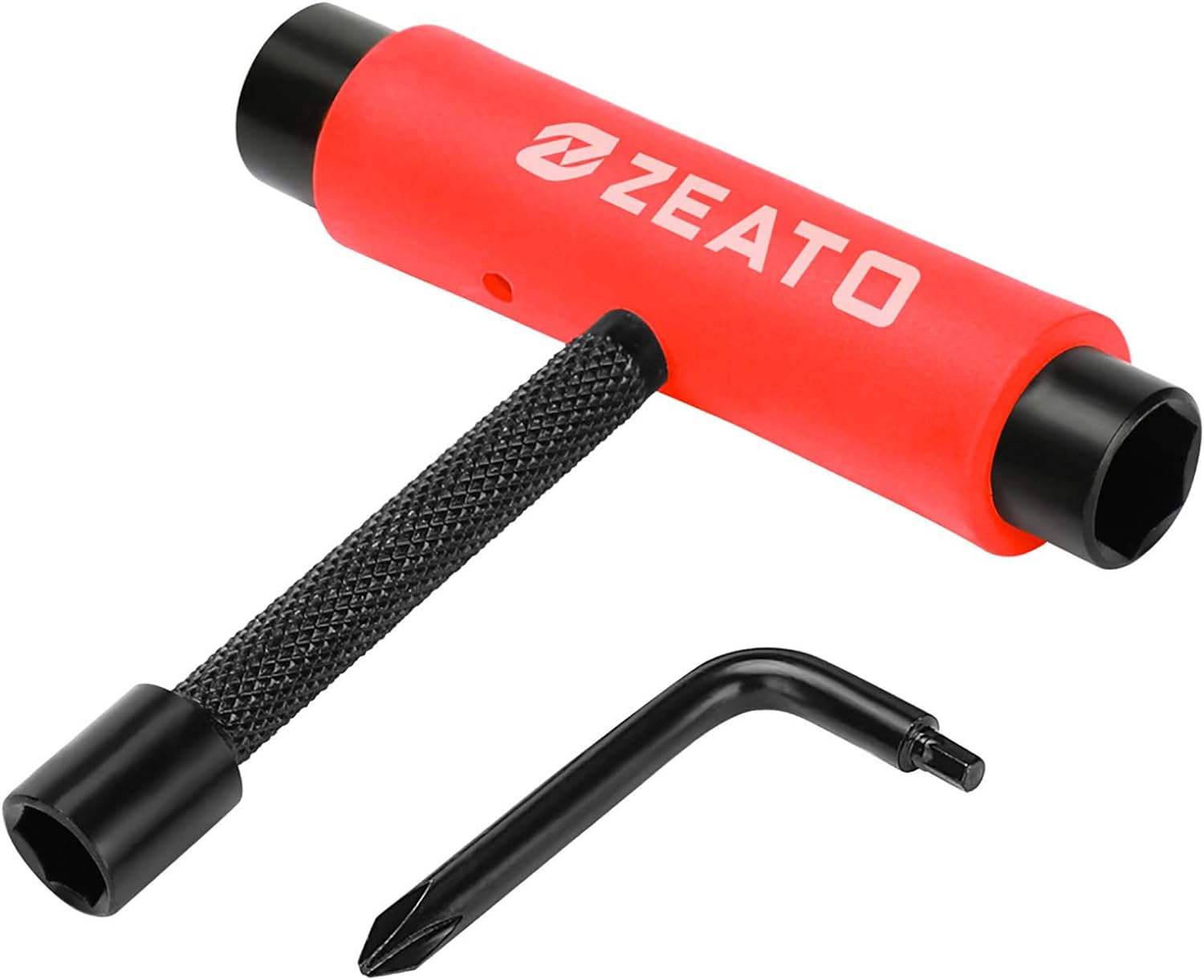 All-in-One Skate Tools Multi-Function Portable Skateboard T Tool Accessory with T-Type Allen Key and L-Type Phillips Head Wrench Screwdriver