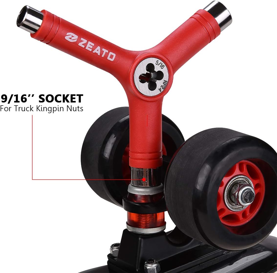 All-in-One Skate Tools Multi-Function Portable Skateboard T Tool Accessory with T-Type Allen Key and L-Type Phillips Head Wrench Screwdriver