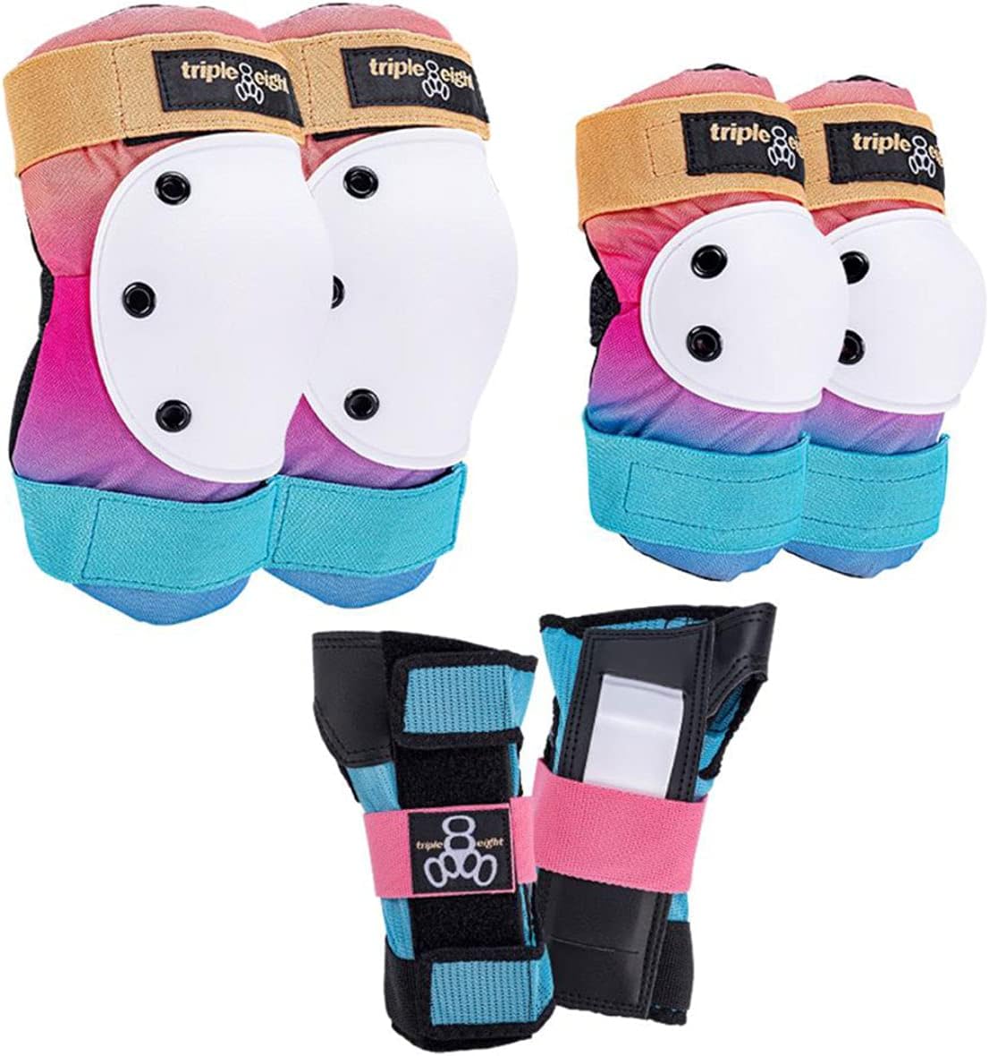 Triple Eight Saver Series 3-Pack Pad Set– Ideal for Skateboarding, In-line Skating, Roller Skating, and Biking
