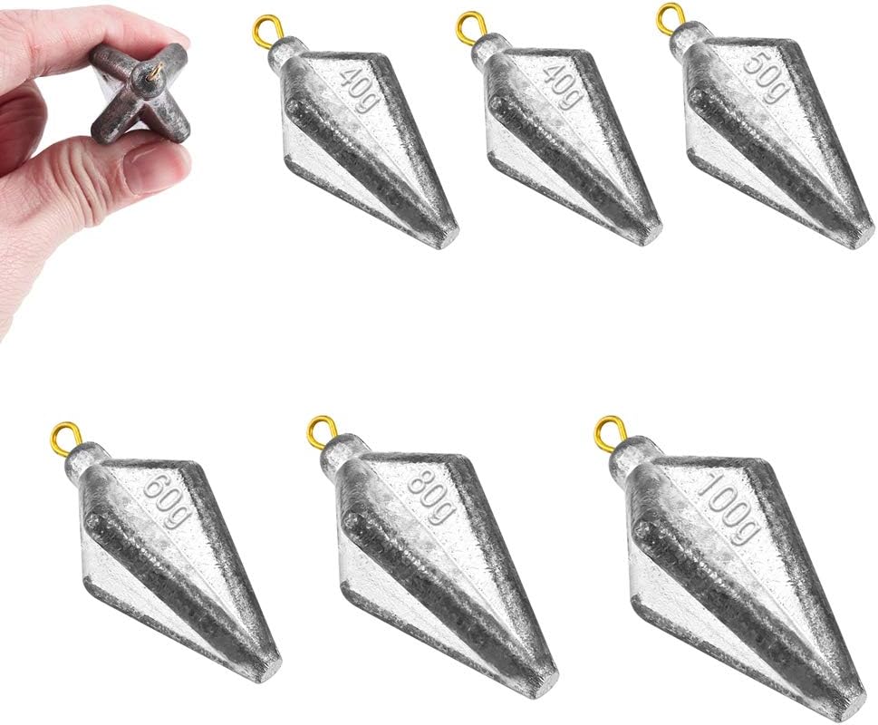 50Pcs Fishing Sinkers Weights Kit Worm Fishing Sinker Weight Bullet Lead Sinkers Fishing Set