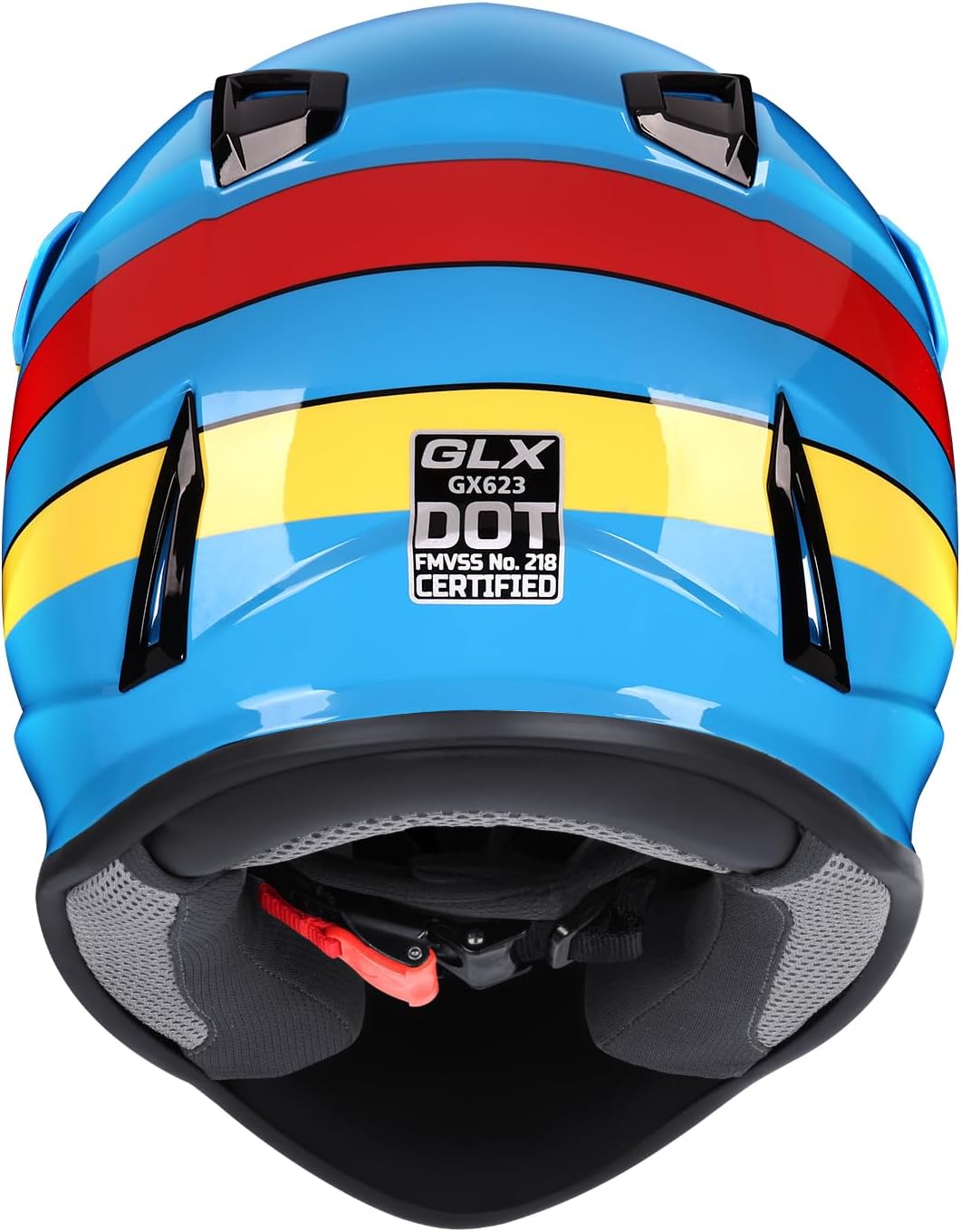 GLX GX623 Youth ATV/Dirt Bike Helmet Combo - Matte Black, Large - DOT