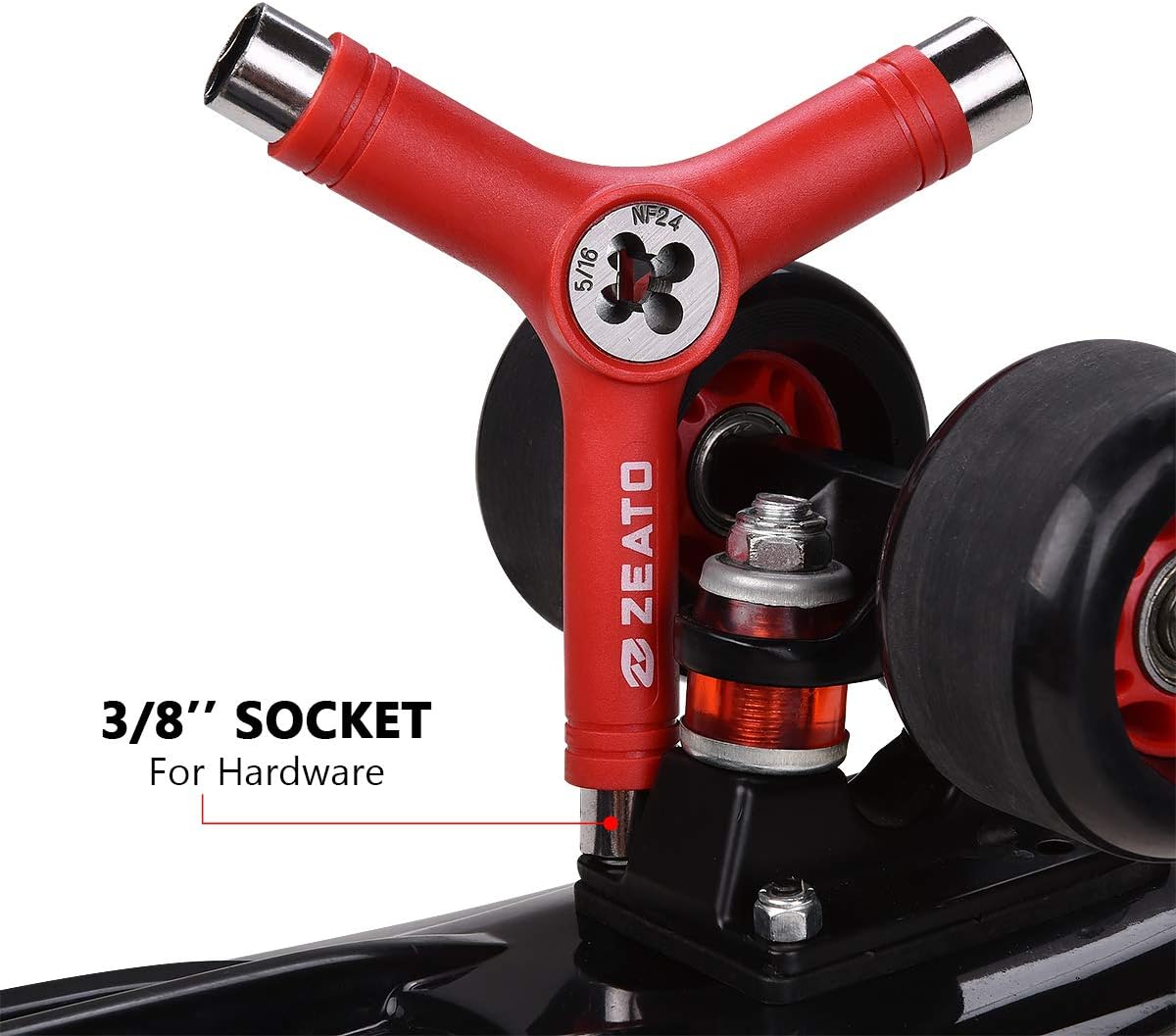All-in-One Skate Tools Multi-Function Portable Skateboard T Tool Accessory with T-Type Allen Key and L-Type Phillips Head Wrench Screwdriver