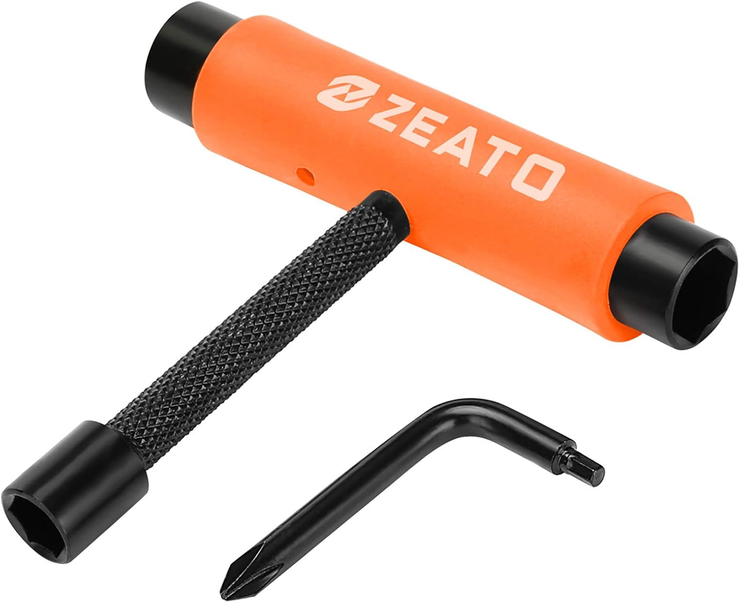 All-in-One Skate Tools Multi-Function Portable Skateboard T Tool Accessory with T-Type Allen Key and L-Type Phillips Head Wrench Screwdriver