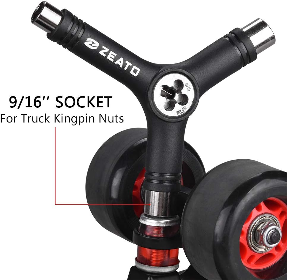 All-in-One Skate Tools Multi-Function Portable Skateboard T Tool Accessory with T-Type Allen Key and L-Type Phillips Head Wrench Screwdriver