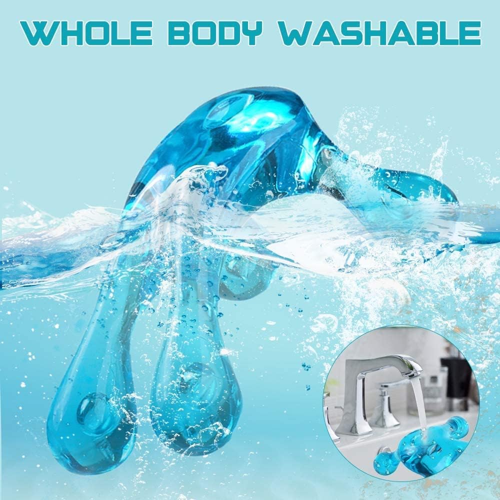 Palm Massage Tool - Easier Grip Massage Handheld Tool, Four-Point Massage Tool, for Deep Tissue Pain Relief (Blue)