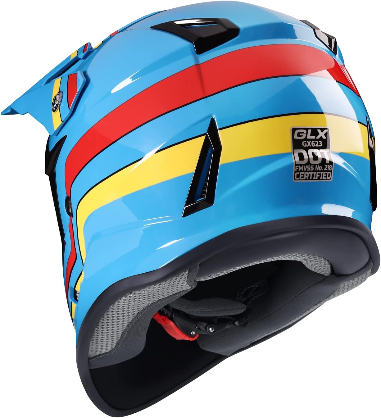GLX GX623 Youth ATV/Dirt Bike Helmet Combo - Matte Black, Large - DOT