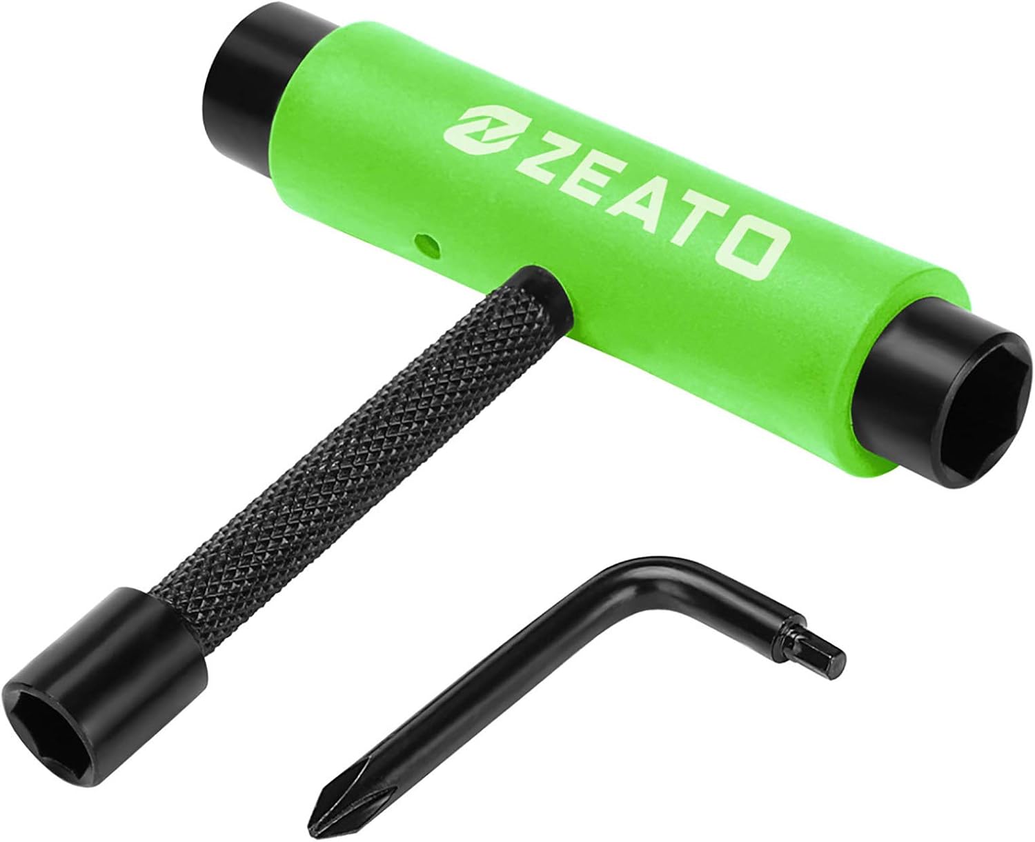 All-in-One Skate Tools Multi-Function Portable Skateboard T Tool Accessory with T-Type Allen Key and L-Type Phillips Head Wrench Screwdriver