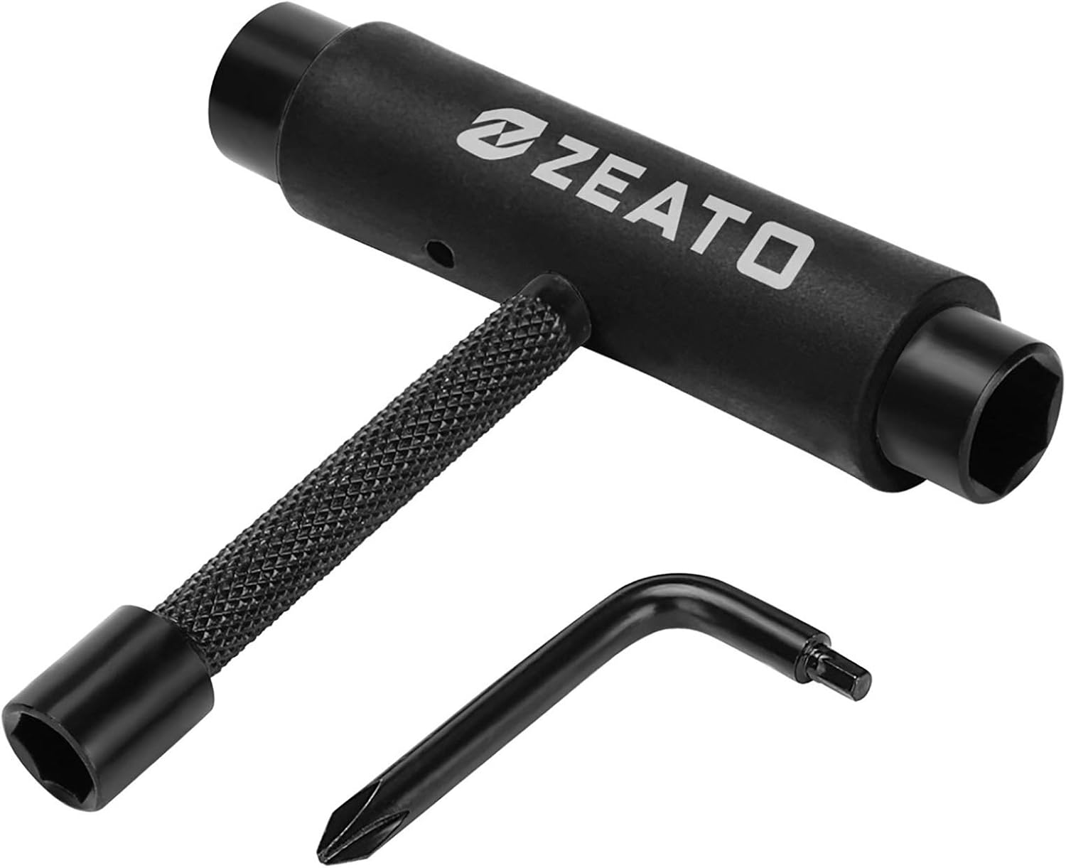 All-in-One Skate Tools Multi-Function Portable Skateboard T Tool Accessory with T-Type Allen Key and L-Type Phillips Head Wrench Screwdriver
