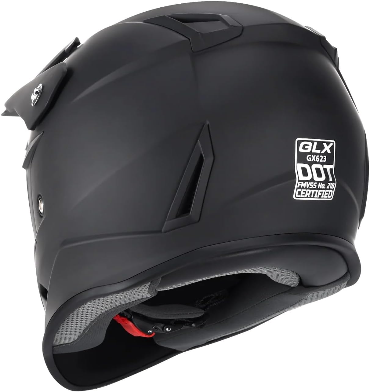 GLX GX623 Youth ATV/Dirt Bike Helmet Combo - Matte Black, Large - DOT