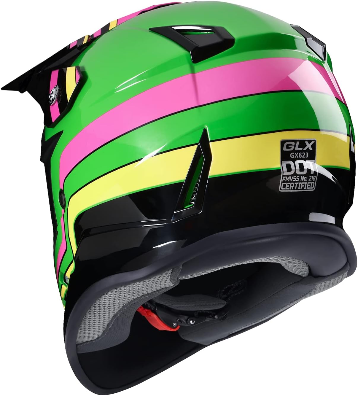 GLX GX623 Youth ATV/Dirt Bike Helmet Combo - Matte Black, Large - DOT