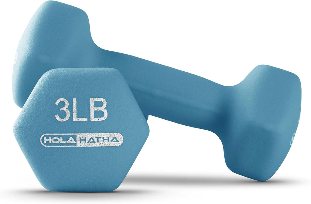 HolaHatha Neoprene Dumbbell Free Hand Weight Set with Rack, Ideal for Home Exercises to Gain Tone and Definition