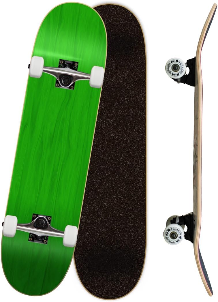 Yocaher Pro Skateboards Blank, Checker, Camo Professional Complete Skateboard 7.75" w/ 7Ply Maple Deck, Aluminum Alloy Truck, ABEC-9 Bearing, 54mm Skateboard Wheels, Concave Cruiser Trick Skateboard