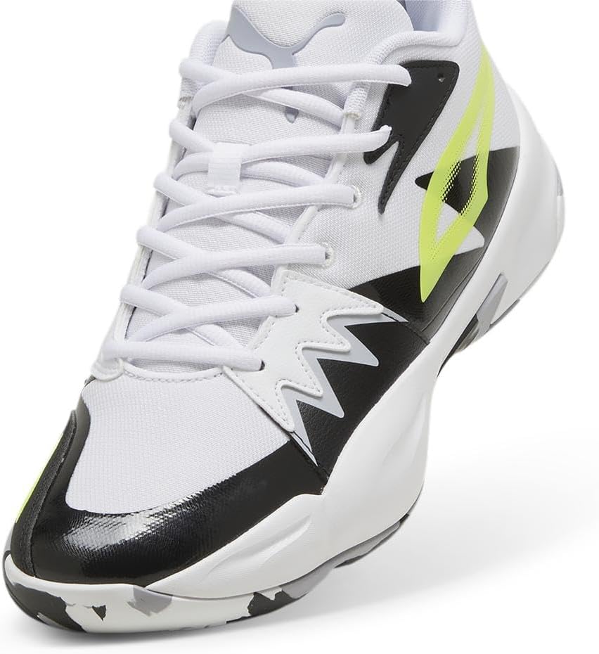 PUMA Men's Genetics Basketball Shoes, Black-for All Time Red, 14