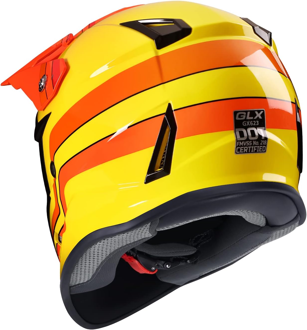 GLX GX623 Youth ATV/Dirt Bike Helmet Combo - Matte Black, Large - DOT