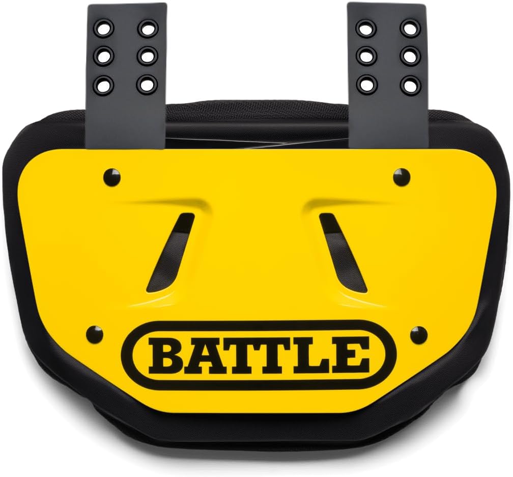 Battle Sports Football Back Plate – Hard Shell Lower Back Protector with Contoured Foam for High-Impact Protection for Youth, Kids and Adults