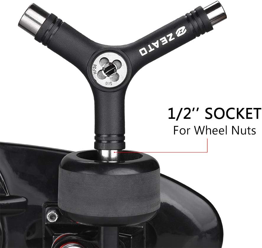 All-in-One Skate Tools Multi-Function Portable Skateboard T Tool Accessory with T-Type Allen Key and L-Type Phillips Head Wrench Screwdriver
