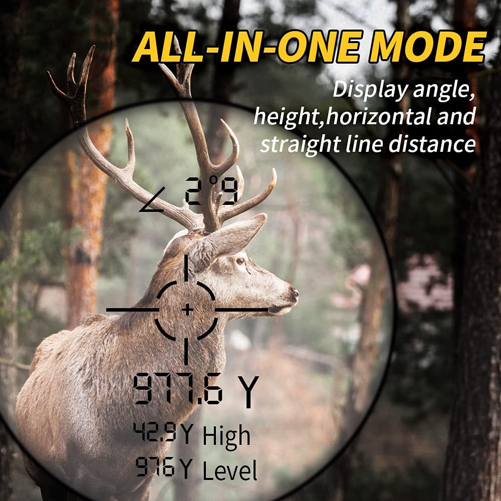 Hunting Laser Rangefinder with Rechargeable Battery 1000 Yards Hunting Range Finder with Target Acquisition Technology Easy-to-Use Clear Accurate Rangefinders for Hunters