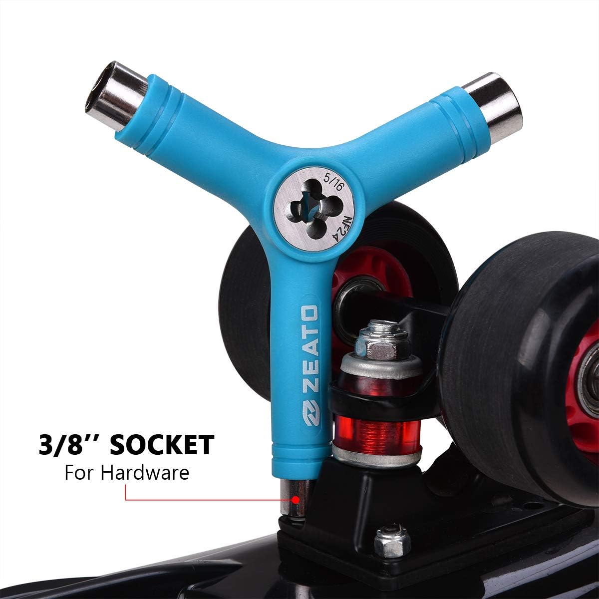 All-in-One Skate Tools Multi-Function Portable Skateboard T Tool Accessory with T-Type Allen Key and L-Type Phillips Head Wrench Screwdriver