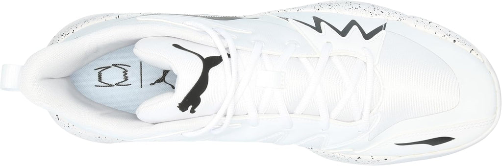 PUMA Men's Genetics Basketball Shoes, Black-for All Time Red, 14