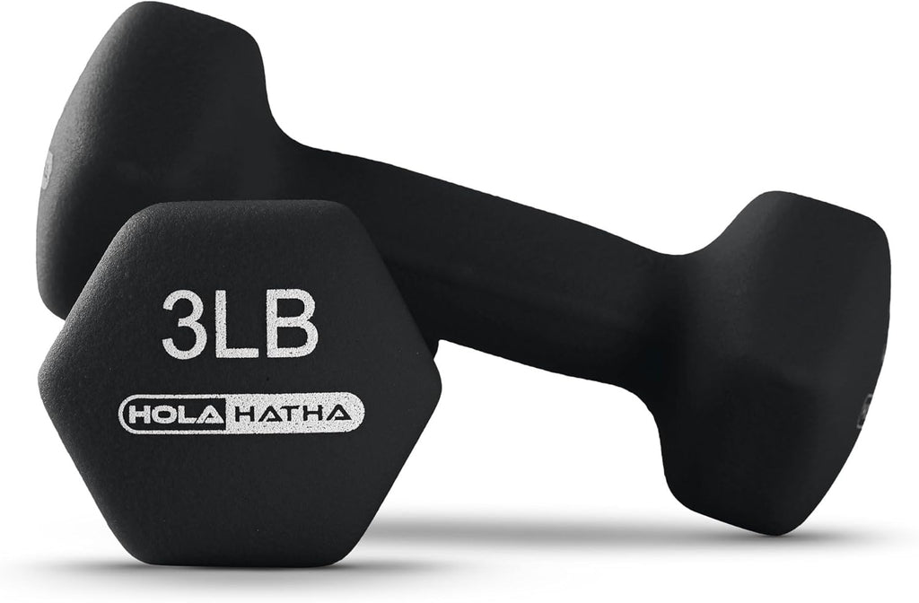 HolaHatha Neoprene Dumbbell Free Hand Weight Set with Rack, Ideal for Home Exercises to Gain Tone and Definition