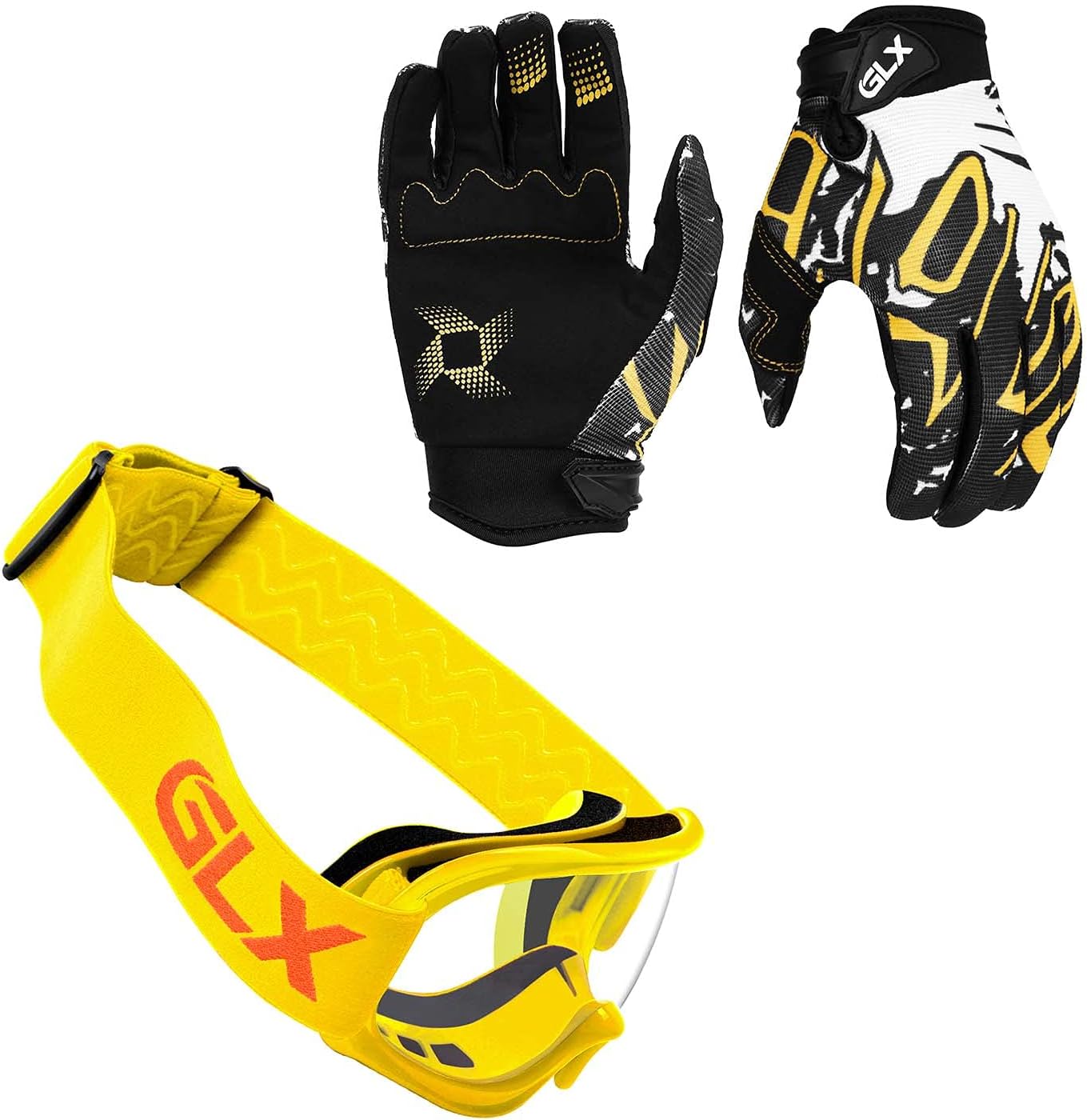 GLX GX623 Youth ATV/Dirt Bike Helmet Combo - Matte Black, Large - DOT