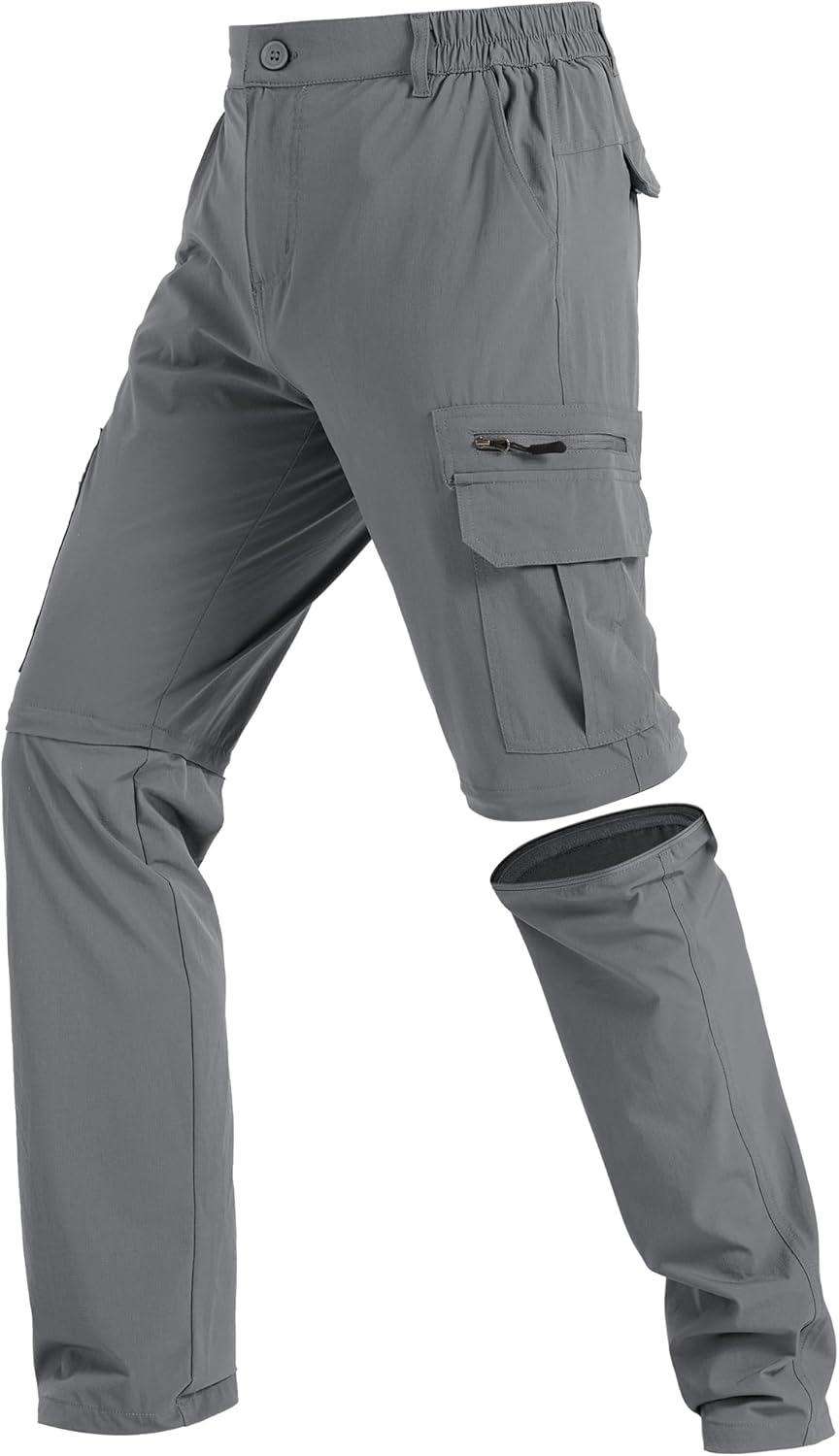 Fishing Hiking Pants for Men, Waterproof Convertible Quick Dry Pants for Wading, Lightweight Breathable