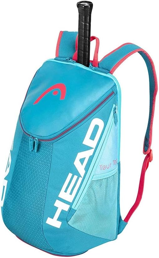 HEAD Tour Team Tennis Backpack 2 Racquet Carrying Bag w/Padded Shoulder Straps & Shoe Compartment - Black/Grey.